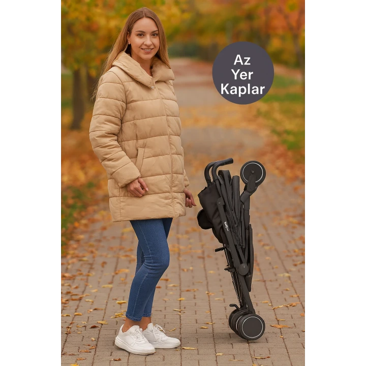 Tripper Molly Termal 4 Mevsim Yeni Nesil Baston Bebek Arabası Siyah