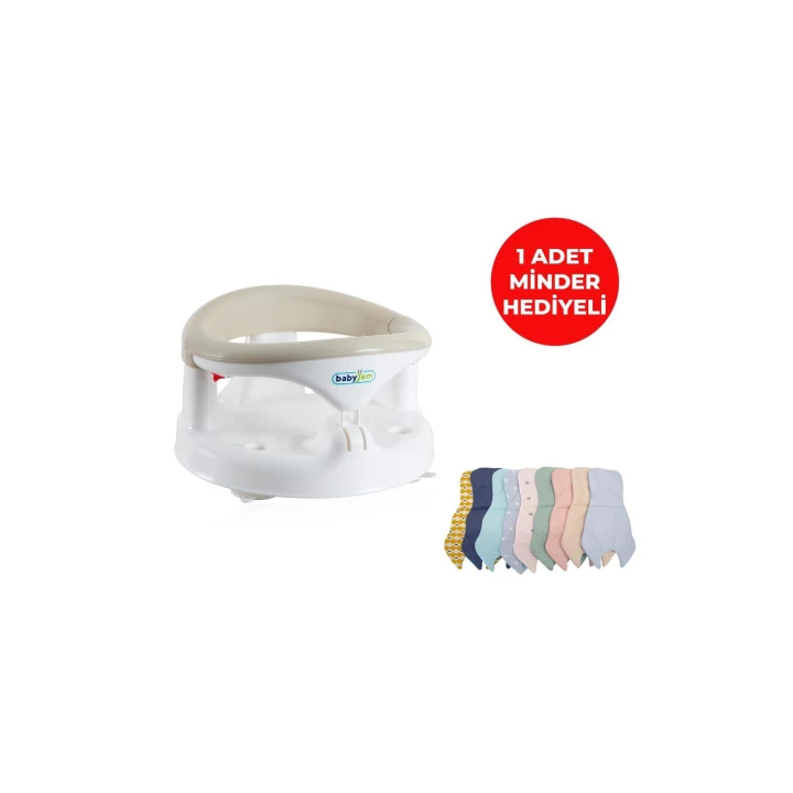 Babyjem Yandan Açılır Banyo ve Mama Oturağı & Minder 2li Set Taş