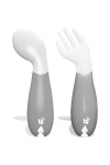 Babyjem Açılı Mama Çatal Kaşık Seti - Beyaz