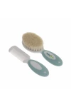 Babyjem Sertifikalı Yumuşak Doğal Bebek Kıl Fırça Tarak Seti Mavi