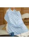 Babyjem Cepli Emzirme Önlüğü Mavi Yonca %100 Pamuk