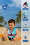 Babyjem Deniz Havuz Çocuk Yüzme Can Yeleği UV Korumalı 1-4 Yaş Yeşil