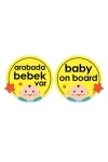 Babyjem Vakumlu Arabada Bebek Var Cam Yazısı Sarı