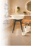 Babyjem Elegant Yenidoğan Ayaklı Bebek Banyo Küvet Seti Kum Beji