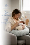 Babyjem Emzirme Ve Destek Minderi Gri Çiçek