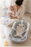 Babyjem Sevimli Balina Köpüklü Banyo Küveti Yatağı Gri (Straforlu - Suda Batmaz)