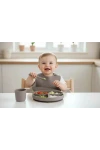 Babyjem Silikon Beslenme Seti Gri 4 Parça Hediye Seti