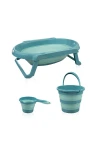 Babyjem Katlanır Bebek Banyo Küvet Seti 3 Parça Turkuaz