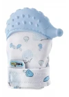 Babyjem Hışırtılı Silikon Diş Kaşıyıcı Eldiven Kirpi - Mavi