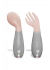 Babyjem Açılı Mama Çatal Kaşık Seti - Gül Kurusu