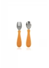 Babyjem Paslanmaz Çelik Çatal Kaşık Seti - Somon