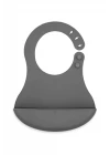 Babyjem Mini Silikon Önlük Gri