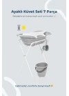 Babyjem Ayaklı Bebek Banyo Küvet Seti 7 Parça Soft Gri