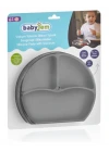 Babyjem Vakum Tabanlı Sabitlenebilir Silikon Tabak Gri