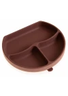 Babyjem Vakum Tabanlı Sabitlenebilir Silikon Tabak Mocha