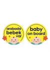 Babyjem Vakumlu Arabada Bebek Var Cam Yazısı Sarı