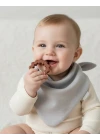 Babyjem Silikon Diş Kaşıyıcılı Müslin Mama Önlüğü Gri