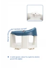 Babyjem Önden Açılır Banyo ve Mama Oturağı ve Hediye Minderli - 2  Li Set İndigo Mavi