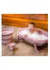 Babyjem Katlanır Bebek Banyo Küvet Seti 3 Parça Somon