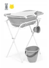 Babyjem Ayaklı Bebek Banyo Küvet Seti 7 Parça Soft Gri