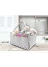 Babyjem Keçe Anne Bebek Bakım Çantası Organizer Gri Çiçek