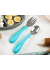 Babyjem Paslanmaz Çelik Çatal Kaşık Seti - Turkuaz