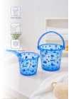Babyjem Şeffaf Kova & Maşrapa Set Mavi Desenli