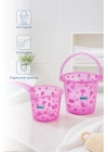 Babyjem Şeffaf Kova & Maşrapa Set Pembe Desenli