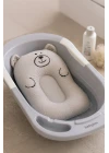 Babyjem Sevimli Kedi Köpüklü Bebek Banyo Küvet Yatağı Gri (Straforlu - Suda Batmaz)