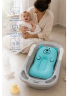 Babyjem Sevimli Kedi Köpüklü Bebek Banyo Küvet Yatağı Mavi (Straforlu - Suda Batmaz)