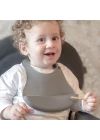 Babyjem Silikon Beslenme Seti Gri 4 Parça Hediye Seti