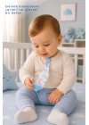 Babyjem Silikon Diş Kaşıyıcı Fular & Kravat Gülen Yüz Mavi