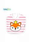 Babyjem Çizgili Baskılı Önlük Pembe