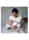 Babyjem Çok Fonksiyonlu Emzirme Destek Minderi & Anne Hamile Yastığı Gri Çiçek Outlet