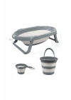 Babyjem Katlanır Bebek Banyo Küvet Seti 3 Parça Antrasit
