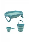 Babyjem Katlanır Bebek Banyo Küvet Seti 3 Parça Turkuaz