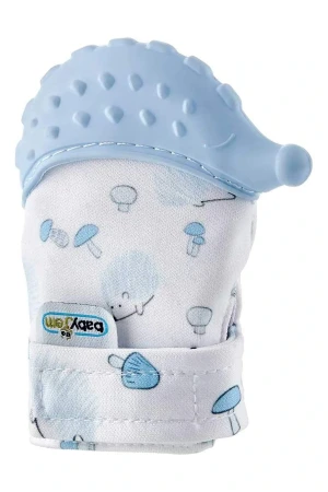 Babyjem Hışırtılı Silikon Diş Kaşıyıcı Eldiven Kirpi - Mavi
