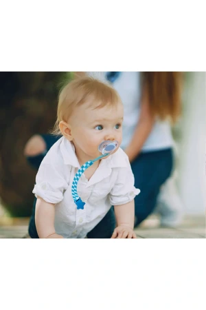 Babyjem Emzik Askısı Ayıcık Desenli Mavi