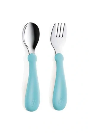 Babyjem Paslanmaz Çelik Çatal Kaşık Seti - Turkuaz