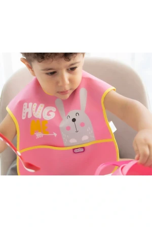 Babyjem Poli Muşamba Önlük Büyük Pembe