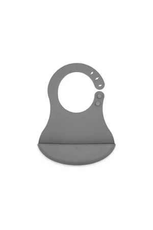 Babyjem Mini Silikon Önlük Gri