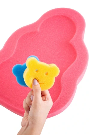 Babyjem Küvet Süngeri Banyo Süngeri Kırmızı