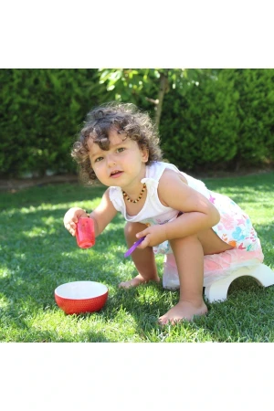 Babyjem Portatif Katlanır Lazımlık ve Klozet Adaptörü – Hijyenik Plastik, 5 Poşet Hediyeli, Bebek ve Çocuk Kullanımına Uygun Pembe