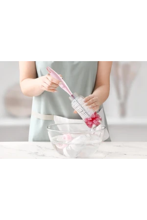 Babyjem Süngerli Biberon Fırçası Pembe