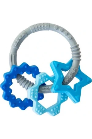 Babyjem Silikon Halka Diş Kaşıyıcı Mavi