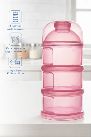 Babyjem Katlı Toz Mama Kabı Pembe