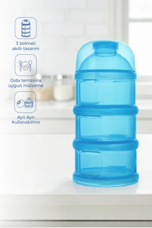 Babyjem Mavi Katlı Toz Mama Kabı