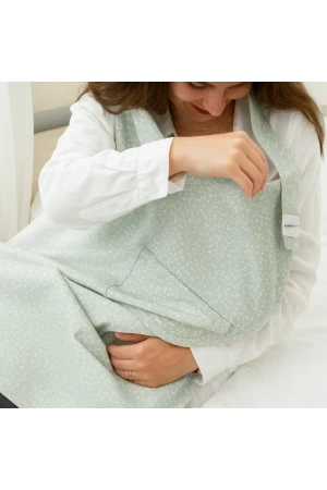 Babyjem Cepli Emzirme Önlüğü Yeşil Çiçek