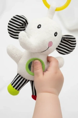 Babyjem Sevimli Arkadaşım Aynalı Titreşimli Fil Çıngırak Çizgili Desen