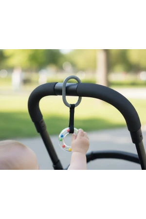 Babyjem Pusete Asılabilir Oval Sesli Çıngırak Gri